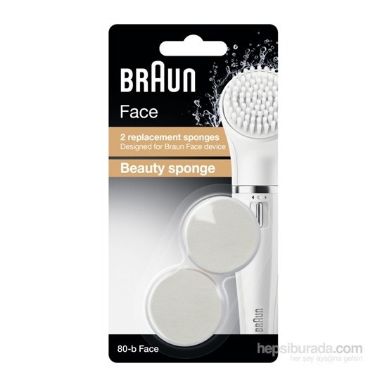 Braun Face Yüz Temizleme Cihazı Yedek Fırça Başlığı Güzellik Süngeri 2'li Paket SE80-b