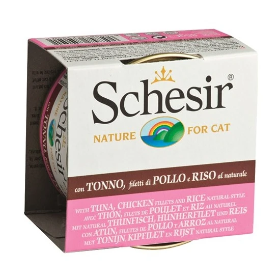 Schesir Ton Balıklı Tavuklu Ve Pirinçli Naturel Kedi Konservesi 85gr