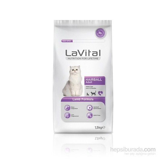 La Vital Cat Adult Hairball Lamb Yetişkin Kedi Maması 1,5 Kg Fiyatı