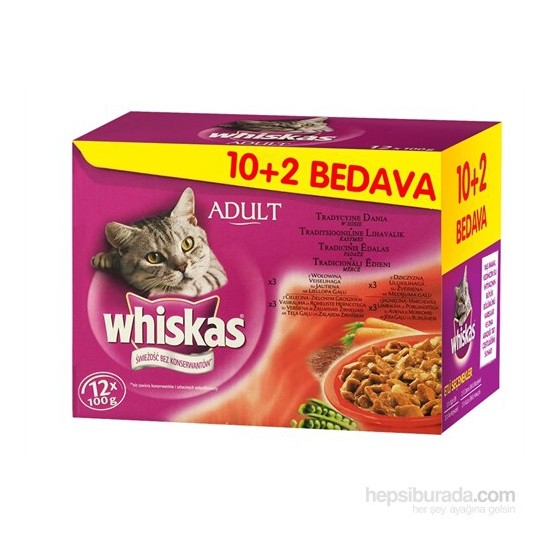 Whiskas Pouch Multipack Etli Çeşitleri Yaş kedi Maması 8 Al Fiyatı
