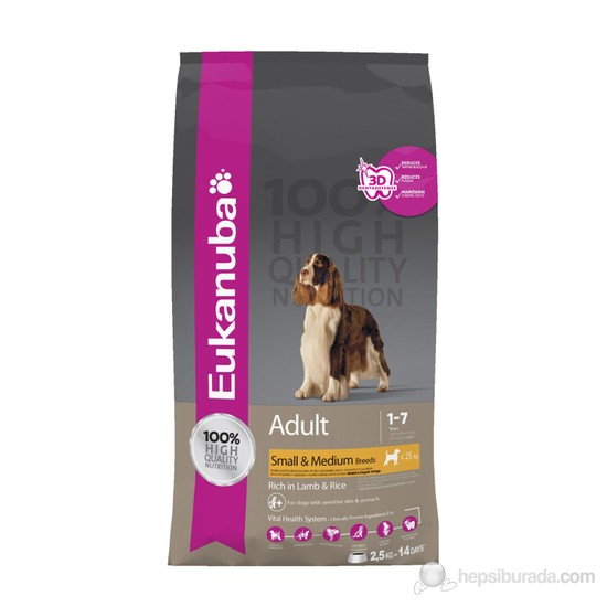 Eukanuba Adult Small & Medium Breed Lamb & Rice 2,5 Kg Köpek Fiyatı