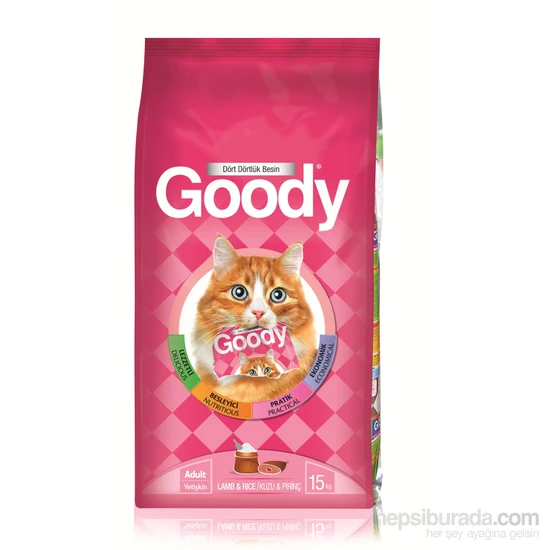 Goody Kuzu Etli & Pirinçli Yetişkin Kedi Maması 15 Kg