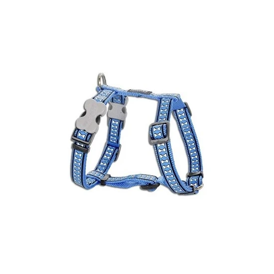 Reddingo Fosforlu Kemik Desenli Mavi Köpek Göğüs Tasması 25 Mm