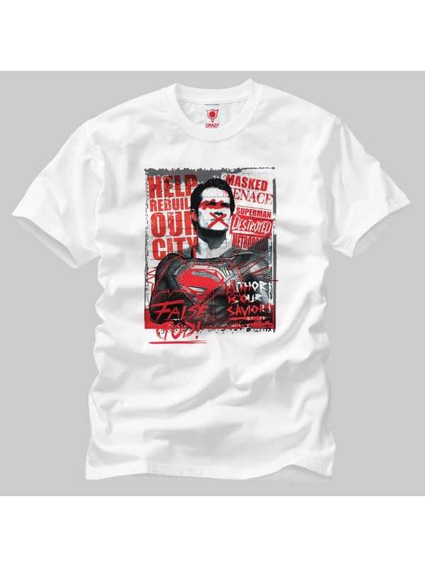 Crazy Superman False God Erkek T-Shirt