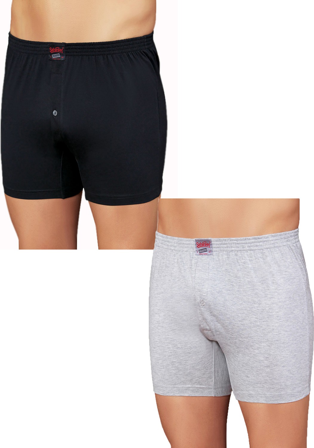 Şahinler Pamuklu Erkek Boxer 6'lı Paket Siyah Renkli Desensiz Konforlu Paça Tipi E010 görsel 7