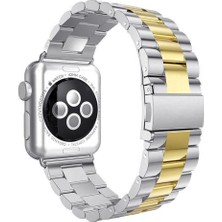 Apple Watch 2 3 4 5 6 Uyumlu Se 38 mm 40 mm Çelik Klipsli Metal Kordon Kayış