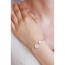 Else Silver Üçlü Papatya Gümüş Bileklik