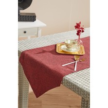 Ays Home Bordo Üçgen  Keten Runner