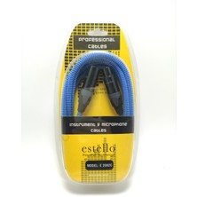 Estello 3 mt Xlr-Xlr Dişi Erkek Örgü Kaplı Mikrofon Kablosu