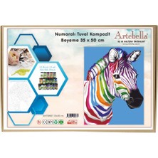 Artebella Numaralı Tuval Kompozit Boyama ANTB0007 "zebra" 35 x 50 cm