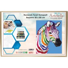 Artebella Numaralı Tuval Kompozit Boyama ANTB0007 "zebra" 35 x 50 cm