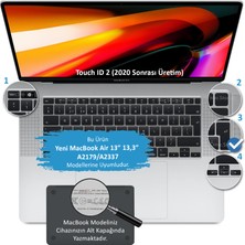 Laptop MacBook Air 13inc Klavye Koruyucu A2179 A2337 2020 2021 Uyumlu Avrupa İngilizce Baskılı