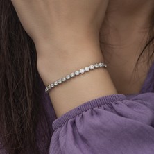 CHIC TOUCH Zirkon Taşlı Pırlanta Modeli  Gümüş Bileklik
