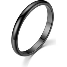 Chavin 2mm Söz Nişan Siyah Ip Kap. Bayan Erkek Çelik Yüzük EH23SY