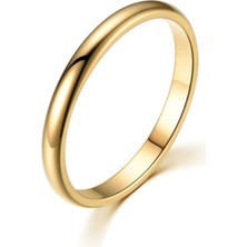 Chavin 2mm Söz Nişan Gold Ip Kap. Bayan Erkek Çelik Yüzük EH23SR