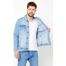 Damga Jeans Erkek Mevsimlik Buz Mavi Pamuklu Rahat Kot Ceket