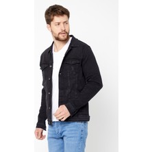 Damga Jeans Erkek Mevsimlik Siyah Pamuklu Rahat Kot Ceket