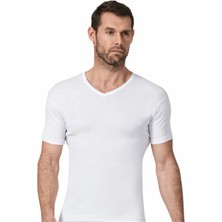 Namaldı 3 Adet Beyaz Renk V Yaka Kısa Kollu Atlet Fanila