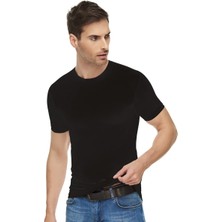 Tutku Elit 10 Adet Siyah Renk 0 Yaka Kısa Kollu Atlet Fanila