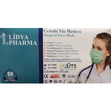 Lidya Pharma Cerrahi Maske Tek Tek Steril Telli 3 Katlı 50 Adet Yeşil