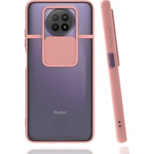 Kzy Xiaomi Redmi Note 9 5g Kapak Lensi Açılır Kapanır Kamera Korumalı Silikon Kılıf - Pudra