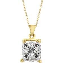 Altın Sepeti  Altın Dorika Toplu Iki Renk Kolye AS1632KL