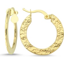 Altın Sepeti  Altın Dokulu Halka Küpe AS434KP