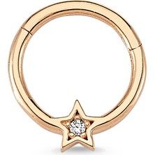 Altın Sepeti  Rose Altın Halka Yıldız Tragus Piercing AS24PCR2