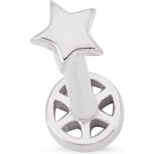 Altın Sepeti  Beyaz Altın Yıldızlı Tragus Küpe AS54PCR3