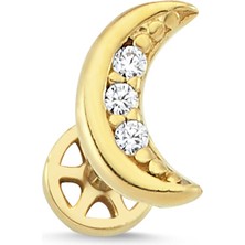 Altın Sepeti  Altın Taşlı Hilal Tragus Piercing AS79PC