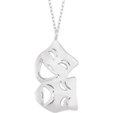 Altın Sepeti  Gümüş Tiyatro Maske Kolye G912KL