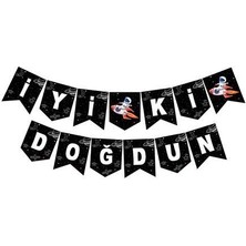Parti Furyası Uzay Tema Iyi Ki Doğdun Yazı