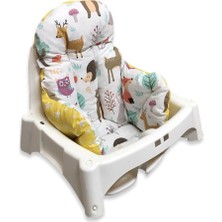 Bebek Özel Bebek/çocuk Mama Sandalyesi Minderi Orman ve Sarı Yıldızlı Desenli