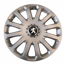 HMNL  peugeot 207 15'' Inç Gri Renk  4lü Set Jant Kapağı Çelik Jant Görünümlü