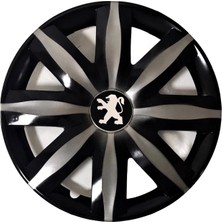 HMNL  peugeot 406 14'' Inç Gri - Siyah Renk 4lü Set Jant Kapağı Çelik Jant Görünümlü