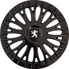 HMNL  peugeot 405 16'' Inç Piano Black Siyah Renk 4lü Set Jant Kapağı Çelik Jant Görünümlü