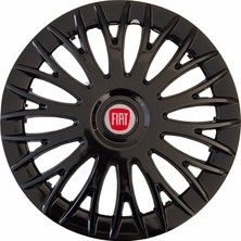 HMNL Fiat Palio 16'' Inç   Piano Black Renk Jant Kapağı 4 Adet Çelik Jant Görünümlü