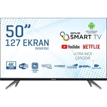 Onvo OV50F354 50" 127 Ekran Frameless 4K Ultra HD Android Smart LED TV