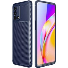 Caseart Oppo Reno A74 4g Kılıf Karbon Tasarımlı Kapak - Lacivert