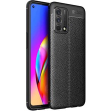 Caseart Oppo Reno A74 4g Kılıf Darbe Korumalı Deri Görünümlü Silikon Arka Kapak - Siyah