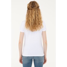 U.S. Polo Assn. Kadın Beyaz Basic T-Shirt