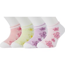 Moyra Socks 4'lü Çiçek Desen Unisex Bebek Patik Çorap