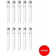 Robotistan 4.8 mm Şeffaf Mantar Kırmızı LED Paketi - 10 Adet