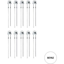 Robotistan 4.8 mm Şeffaf Mantar Beyaz LED Paketi - 10 Adet