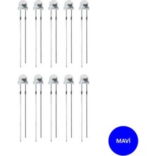 Robotistan 4.8 mm Şeffaf Mantar Mavi LED Paketi - 10 Adet