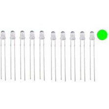 Robotistan 3 mm Şeffaf Yeşil LED Paketi - 10 Adet