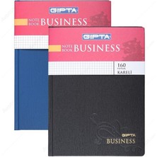 Gıpta Busıness 160 Yaprak Kareli Sert Kapak Defter Siyah 20 x 28 cm