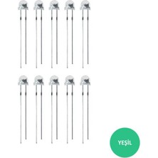 Robotistan 4.8 mm Şeffaf Mantar Yeşil LED Paketi - 10 Adet