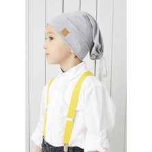 Babygiz Erkek Çocuk Gri 4 Mevsim Şapka Bere - Yumuşak Penye Detaylı Tasarım