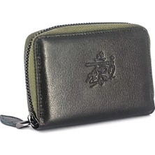 Arı 333 Deri Erkek Akardiyon Kartlık Cüzdan Renk Haki